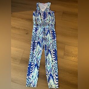Lilly Pulitzer Blue & Teal Printed Sleeveless Jumpsuit